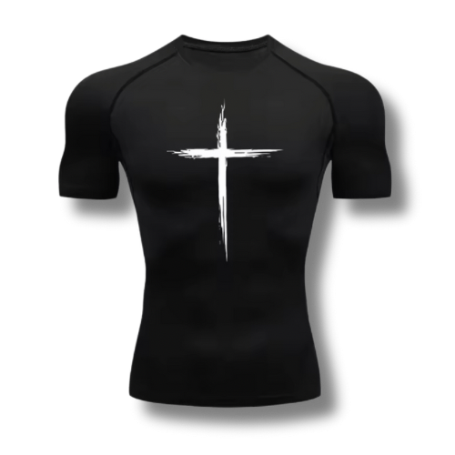 Scratched Cross Compression Top